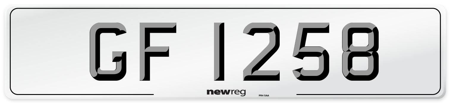 GF 1258 Number Plate from New Reg